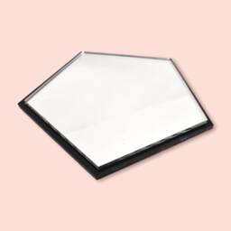 Pentagon Shaped Mirrors With A Colour Frame Of Your Choice & Hooks, Bespoke Shapes Made - thumbnail 3