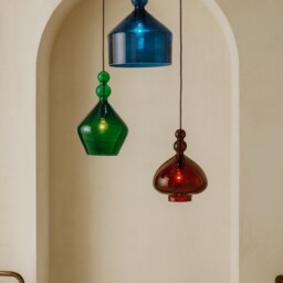 Handmade Blown Glass Pendant Lights Set - Colorful Modern Lighting - thumbnail 3
