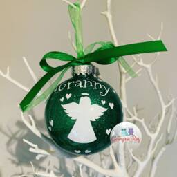 Memorial Christmas Bauble, in Loving Memory Angel Ornament, Personalised Remembrance Gift, 2025 - thumbnail 1