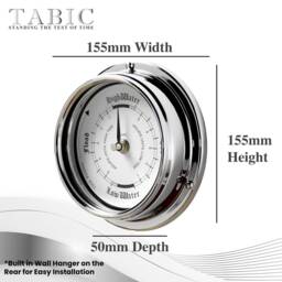 Tabic Tide Clock, Chrome Plated Brass, Heavy Brasselectroplated With Chromium - 1/2Kg, Handmade in England By - thumbnail 3