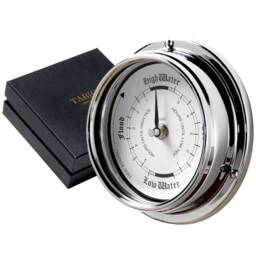 Tabic Tide Clock, Chrome Plated Brass, Heavy Brasselectroplated With Chromium - 1/2Kg, Handmade in England By