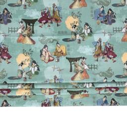 Roman Blinds/Custom - Made To Measure Pattern Samurai & Geisha Japanese Motif - thumbnail 1