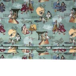 Roman Blinds/Custom - Made To Measure Pattern Samurai & Geisha Japanese Motif - thumbnail 3