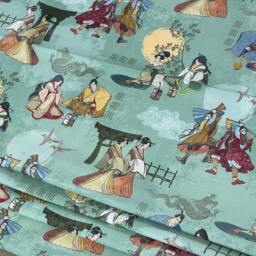 Roman Blinds/Custom - Made To Measure Pattern Samurai & Geisha Japanese Motif - thumbnail 4