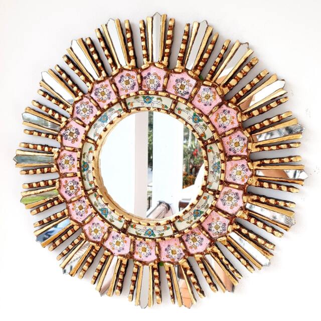 "Peruvian Mirrors - ""Lime Pink 45cm" - image 1