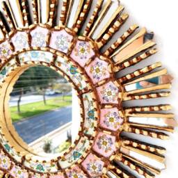 "Peruvian Mirrors - ""Lime Pink 45cm" - thumbnail 3