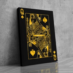 Gold Queen Of Spades Canvas Art - Luxury Wall Decor - thumbnail 3