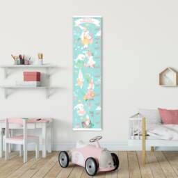Personalised Height/ Growth Chart - Ballerina Rabbits Beautiful Nursery & Bedroom Wall Decor Printed On A Luxury Fabric Ideal Keepsake - thumbnail 3