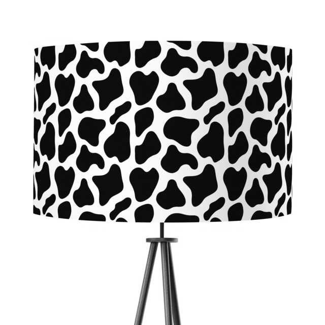 Lampshade Animal Cow Print Velvet - Black White Drum Lamp Shade 25cm 30cm 35cm 40cm 45cm Table Lamp Shade, Ceiling Pendant - image 1
