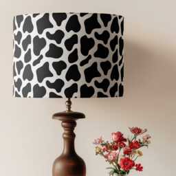 Lampshade Animal Cow Print Velvet - Black White Drum Lamp Shade 25cm 30cm 35cm 40cm 45cm Table Lamp Shade, Ceiling Pendant - thumbnail 2
