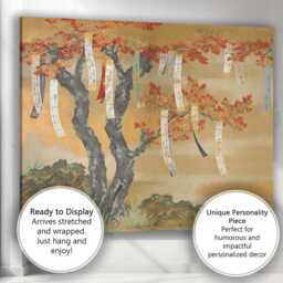 Japanese Maple Tree Autumn Leaves Traditional Oriental Painting Canvas Wall Art Print Decor Picture Ready To Hang - thumbnail 3