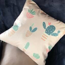 Cactus, Print, Burlap, Decorative, Pillow, Covers - thumbnail 3