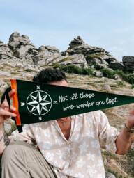 Not All Those Who Wander Are Lost /Pennant Flag/Felt Pennant Wall Hanging Banner Stay Wild Outdoors Travel Adventure - thumbnail 1