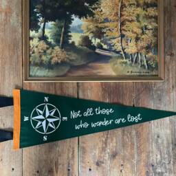 Not All Those Who Wander Are Lost /Pennant Flag/Felt Pennant Wall Hanging Banner Stay Wild Outdoors Travel Adventure - thumbnail 2
