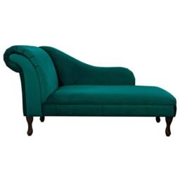 Emerald Velvet Large Chaise Longue - Deluxe Green Indoor Lounger Handmade in Britain - thumbnail 2