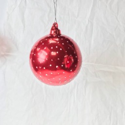 Red Hand Blown Glass Decorations With White Glitter Spots Christmas Tree Holiday Shiny Sparkly Ornaments - Festive Winter Gift - thumbnail 2