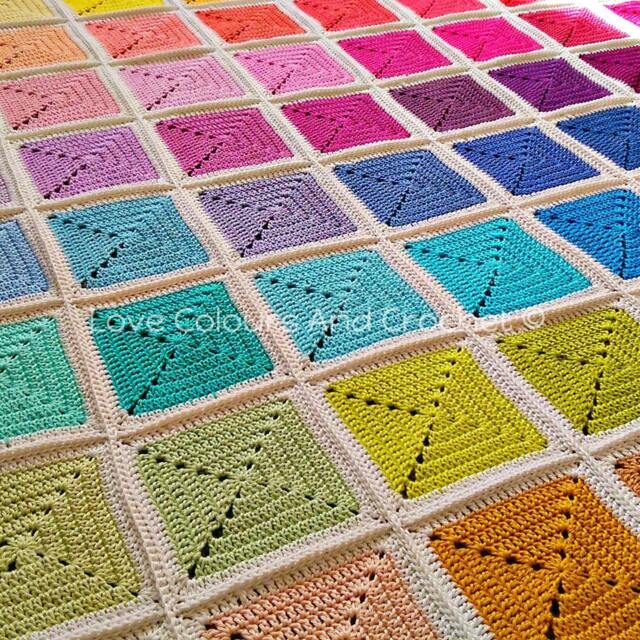 Rainbow Granny Square Afghan Blanket Crochet - image 1