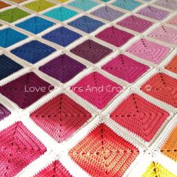 Rainbow Granny Square Afghan Blanket Crochet - thumbnail 2