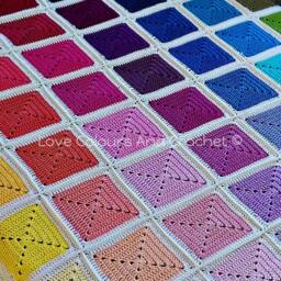 Rainbow Granny Square Afghan Blanket Crochet - thumbnail 4