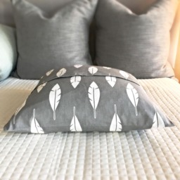 Grey/White Feather Patterned Pillow Cover Home Decor Toss Throw Couch Chair Gift Nursery Housewarming Best Seller - thumbnail 3