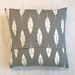 Grey/White Feather Patterned Pillow Cover Home Decor Toss Throw Couch Chair Gift Nursery Housewarming Best Seller - thumbnail 4