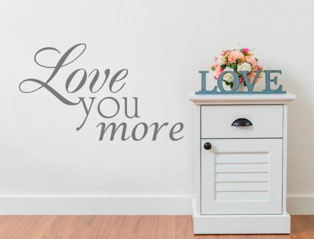 Love You More Wall Sticker, Love Decal, Art, Stickers, Decals - image 1