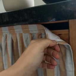 Sink Skirt, Hook & Loop Cabinet Curtains, Counter Valance, Kitchen Curtain, Storage Unit Curtain, Cupboard Vanity Dishwasher Cover - thumbnail 2