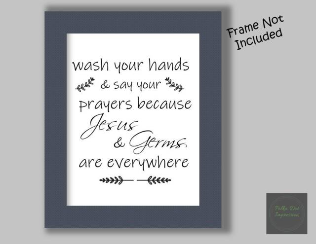 Wash Your Hands Bathroom Quote For Kids, Great Kids When Washing Their Hands, Wall Decor Children & Guest's Bathrooms - image 1