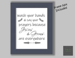 Wash Your Hands Bathroom Quote For Kids, Great Kids When Washing Their Hands, Wall Decor Children & Guest's Bathrooms - thumbnail 1