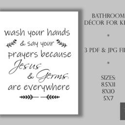 Wash Your Hands Bathroom Quote For Kids, Great Kids When Washing Their Hands, Wall Decor Children & Guest's Bathrooms - thumbnail 3
