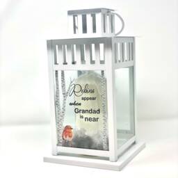 Personalised Robins Appear When Lost Loved Ones Are Near Candle Lantern Christmas Remembrance - thumbnail 2