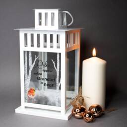 Personalised Robins Appear When Lost Loved Ones Are Near Candle Lantern Christmas Remembrance - thumbnail 1