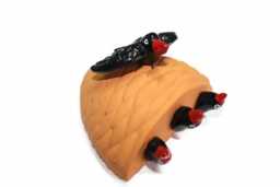 Ceramic Brown/Black Color Portuguese Swallow Nest Wall Decor - 11x11.5cm - thumbnail 1