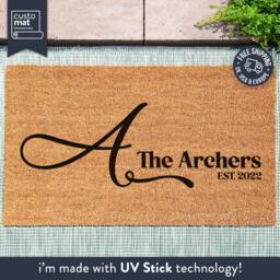 Personalized Family Name Doormat - Closing Gift Last Custom Door Mat Welcome Housewarming New Home Realtor - thumbnail 1
