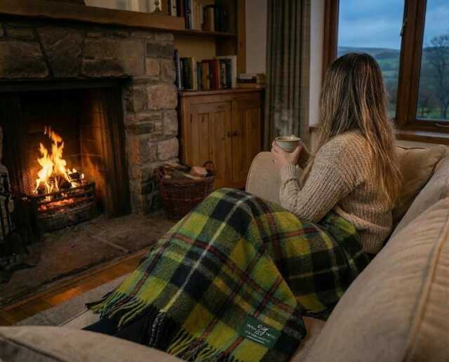 Cornish National 100% Wool Large Tartan Blanket Throw - image 1