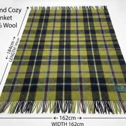 Cornish National 100% Wool Large Tartan Blanket Throw - thumbnail 3
