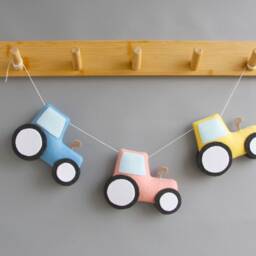 Felt Tractor Banner Tractor Bunting Farm Theme Garland New Baby Gift Nursery Decor Favors Birthday - thumbnail 2
