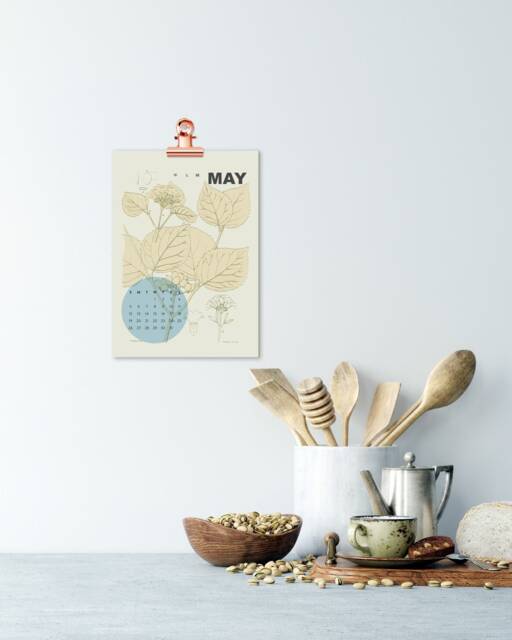 2026 Wall Calendar, Botanical Gift, Calendar 2026, Gift For Her, Rose Gold Clip, Floral Set Copper Decor - image 1