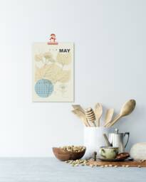 2026 Wall Calendar, Botanical Gift, Calendar 2026, Gift For Her, Rose Gold Clip, Floral Set Copper Decor - thumbnail 1