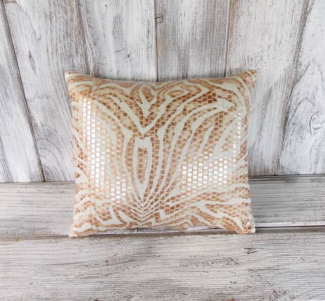 Pillow Cushion Stuffed Throw Home Decor Animal Print Brown & Cream - image 1
