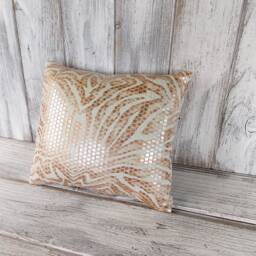 Pillow Cushion Stuffed Throw Home Decor Animal Print Brown & Cream - thumbnail 3