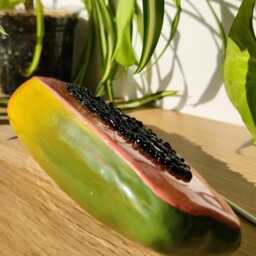 Hand-Painted Papaya Lamp Desk Light With Glass Beads - thumbnail 4