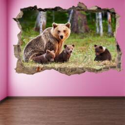 Bear Cubs Animal Wall Decal Sticker Mural Poster Print Art Home Kids Bedroom Decor Gl7 - thumbnail 2