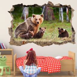 Bear Cubs Animal Wall Decal Sticker Mural Poster Print Art Home Kids Bedroom Decor Gl7