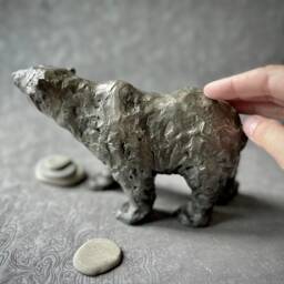 Ice Bear, Hand-Cast Bronze Polar Bear Sculpture Original Art By Kindrie Grove - thumbnail 2