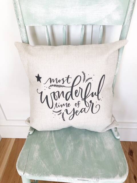 Linen Christmas Pillow Cover Farmhouse Holiday Decor - 20x20 - image 1