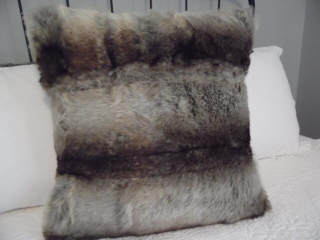 Chin Chilla. Faux Fur Chin Chilla Pillow Cover. Brown, Black, Cream, Grey, Rust. Gorgeous Chilla. For Him, Her, Gift - image 1