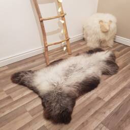 Grey Genuine Sheepskin Rug 100% Sheep Skin Leather Decorative Rug Comfy, Area Rugs Carpet Outdoor Throw - thumbnail 1