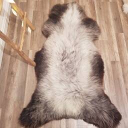 Grey Genuine Sheepskin Rug 100% Sheep Skin Leather Decorative Rug Comfy, Area Rugs Carpet Outdoor Throw - thumbnail 2