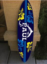 "Custom Surfboard Wall Hanging Hawaiian Beach Decor - 48"" X 12" - thumbnail 1